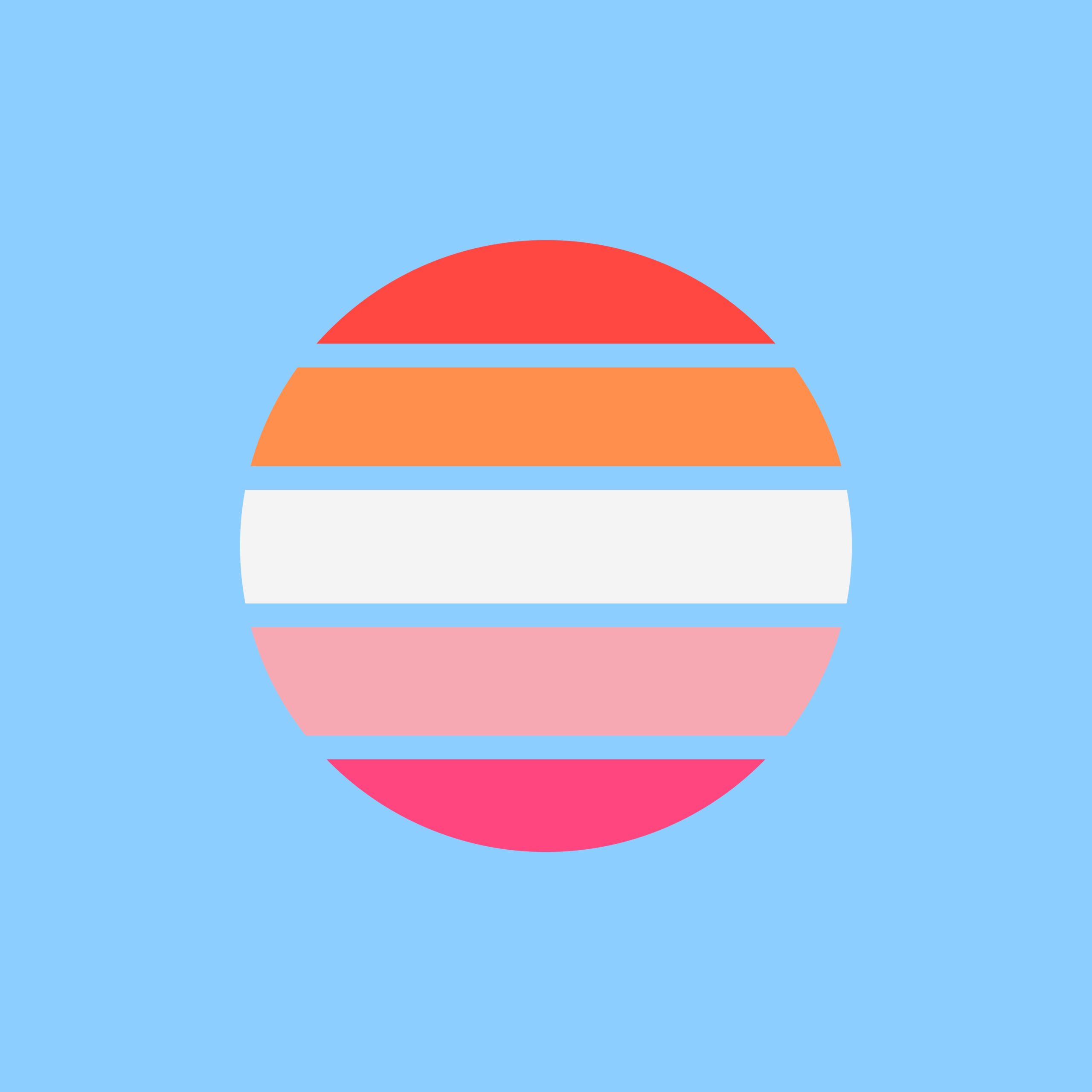 Lesbian Flag (Rounded)